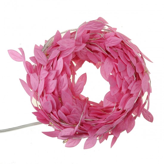 2/3/5/10M Pink LED Leaves Ivy Garland Fairy String Light Party Xmas Garden