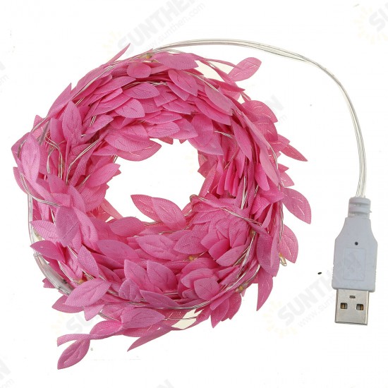 2/3/5/10M Pink LED Leaves Ivy Garland Fairy String Light Party Xmas Garden 2/3/5/10M Pink LED Leaves Ivy Garland Fairy String Light Party Xmas Garden