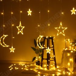 2.5M 3.5M USB Plug In LED Moon Star Curtain Fairy Ins Christmas String Light Bedroom Romantic Decor 2.5M 3.5M USB Plug In LED Moon Star Curtain Fairy Ins Christmas String Light Bedroom Romantic Decor