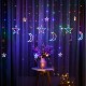 2.5M 3.5M USB Plug In LED Moon Star Curtain Fairy Ins Christmas String Light Bedroom Romantic Decor