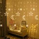 2.5M 3.5M USB Plug In LED Moon Star Curtain Fairy Ins Christmas String Light Bedroom Romantic Decor