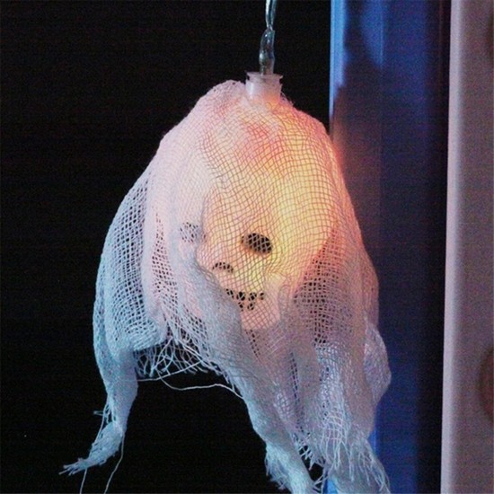 2.5M Battery Powered 10 LED Skull String Light Decoration Lamp for Halloween Ghost Party Decor