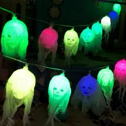 2.5M Battery Powered 10 LED Skull String Light Decoration Lamp for Halloween Ghost Party Decor 2.5M Battery Powered 10 LED Skull String Light Decoration Lamp for Halloween Ghost Party Decor