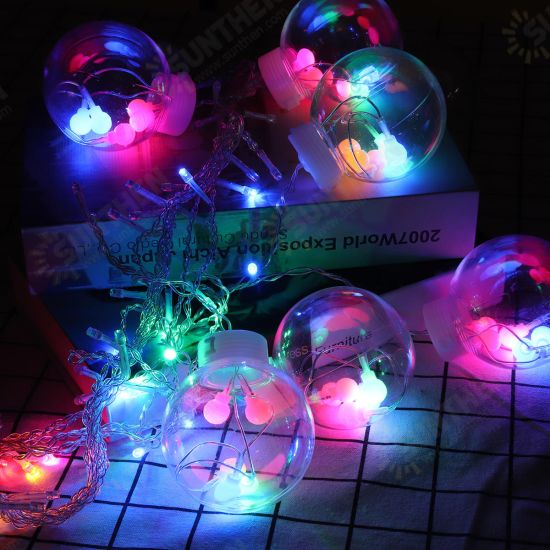 2.5M Warm White Colorful LED Curtain Fairy Christmas String Light Ball Bulb Home Wedding Party Holiday Decor EU Plug