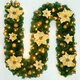 2.7M LED Christmas Rattan Garland Decorative Light Green Christmas Garland Artificial Xmas Tree Rattan Decoration Wreath