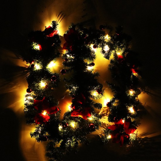 2.7m Christmas Tree Wreath Door Hanging Garland Window Ornament Xmas Party Decor Christmas Decorations Clearance Christmas Lights