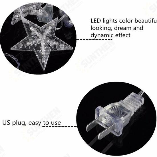 2M 138 LED Christmas Wedding Xmas Party Decor String Fairy Window Wall Star Light