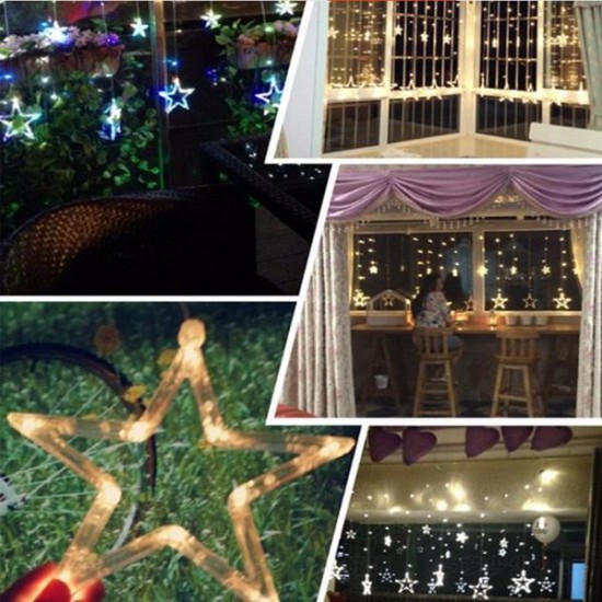 2M 138 LED Christmas Wedding Xmas Party Decor String Fairy Window Wall Star Light