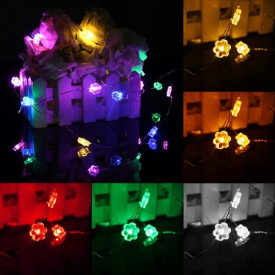 2M 18 LED Hex Apetalous Flower Battery Operated Xmas String Fairy Lights Party Wedding Decor