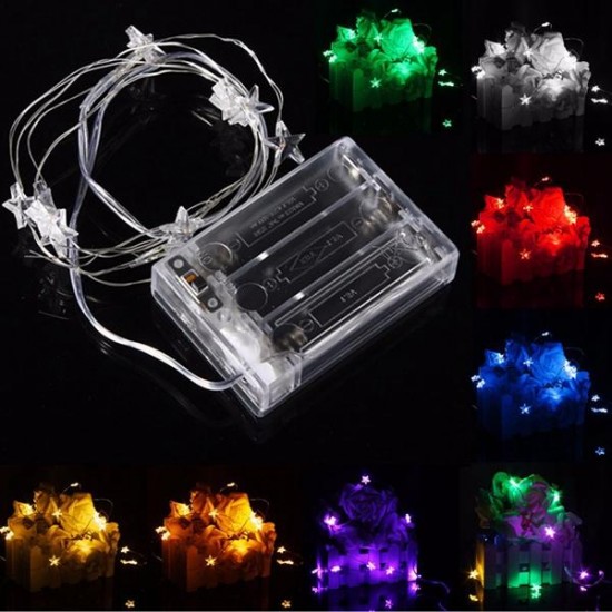 2M 20 LED Battery Powered Star String Fairy Light For Christmas Party Weddinng Decor