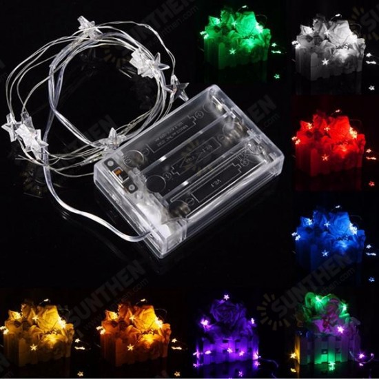 2M 20 LED Battery Powered Star String Fairy Light For Christmas Party Weddinng Decor