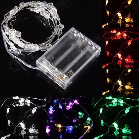 2M 20 LED Rabbit Head Battery Operated Xmas String Fairy Lights Party Wedding Christmas Decor