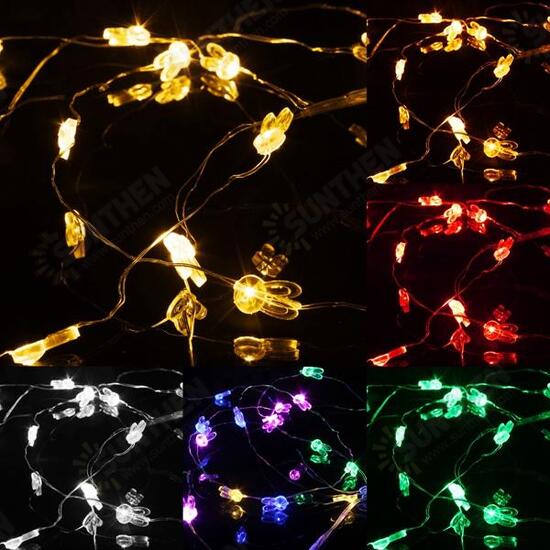 2M 20 LED Rabbit Head Battery Operated Xmas String Fairy Lights Party Wedding Christmas Decor 2M 20 LED Rabbit Head Battery Operated Xmas String Fairy Lights Party Wedding Christmas Decor