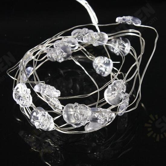 2M 20 LED Skull Style Battery Operated Xmas String Fairy Lights Party Wedding Christmas Decor 2M 20 LED Skull Style Battery Operated Xmas String Fairy Lights Party Wedding Christmas Decor