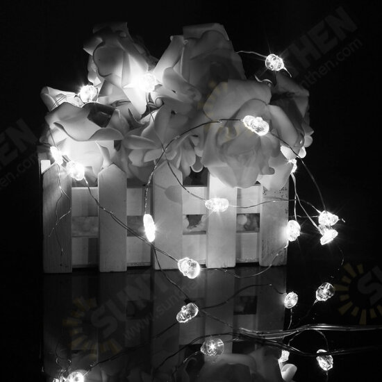 2M 20 LED Skull Style Battery Operated Xmas String Fairy Lights Party Wedding Christmas Decor 2M 20 LED Skull Style Battery Operated Xmas String Fairy Lights Party Wedding Christmas Decor
