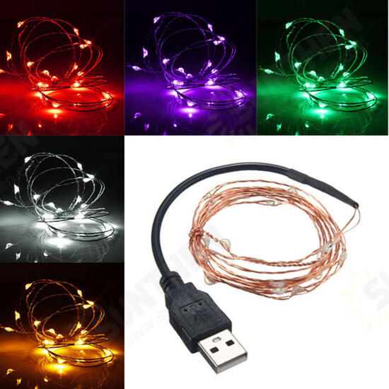 2M 20 LED USB Copper Wire LED String Fairy Light for Christmas Christmas Party Decor