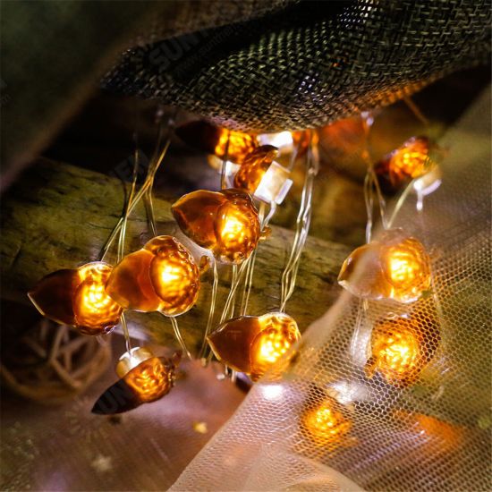 2M 3M 4M Acorn Pine Cones LED String Light Fairy Lamp with Remote Control Patio Yard Garden Christmas Decor