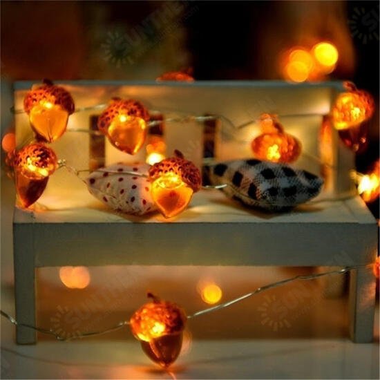 2M 3M 4M Acorn Pine Cones LED String Light Fairy Lamp with Remote Control Patio Yard Garden Christmas Decor