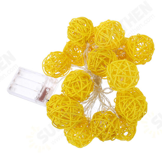 2M Battery Powered Sepak Takraw Warm White 20LED Fairy String Light Christmas Party Holiday Decor