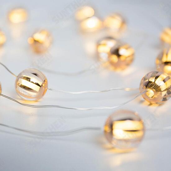 2M Battery Powered Warm White 20LED Pumpkin Bulbs String Fairy Light for Party Wedding Holiday