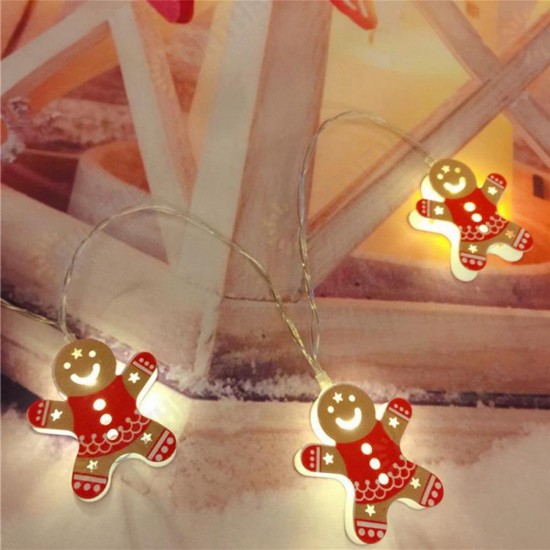 2M Battery Supply Red Snowman Shape Christmas Tree Party Holiday 10 LED String Light Indoor Lamp