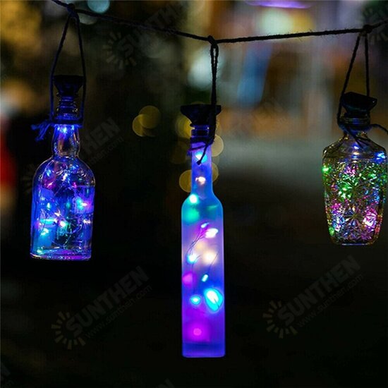 2M Bottle Cork Copper Wire Fairy String Light 20 LED Solar Powered Garland Christmas Decorative Lamp