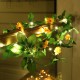 2M LED Light String Artificial Orange Rattan Sunflower Green Vines Battery Powered Copper Wire Lamp Ins Room Decoration