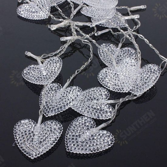 2M White 16 Hearts 104 LED String Fairy HoliDay Lights For Party Xmas 2M White 16 Hearts 104 LED String Fairy HoliDay Lights For Party Xmas