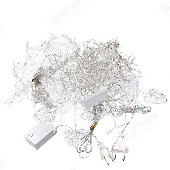2M White 16 Hearts 104 LED String Fairy HoliDay Lights For Party Xmas 2M White 16 Hearts 104 LED String Fairy HoliDay Lights For Party Xmas
