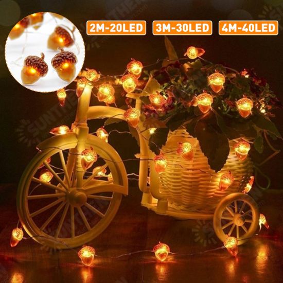 2M/3M/4M LED Acorn String Light 8 Modes Waterproof Christmas Party Decorative Lamp with Remote Control 2M/3M/4M LED Acorn String Light 8 Modes Waterproof Christmas Party Decorative Lamp with Remote Control