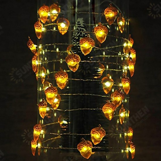 2M/3M/4M LED Acorn String Light 8 Modes Waterproof Christmas Party Decorative Lamp with Remote Control 2M/3M/4M LED Acorn String Light 8 Modes Waterproof Christmas Party Decorative Lamp with Remote Control