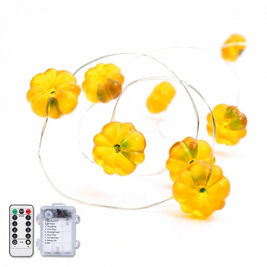 2M/3M/4M LED Pumpkin String Light 8 Modes Waterproof Outdoor Party Holiday Fairy Lamp for Garden Home Decor