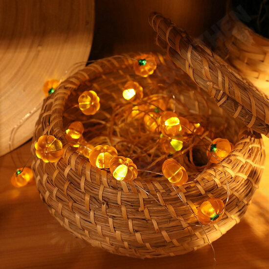 2M/3M/4M LED Pumpkin String Light 8 Modes Waterproof Outdoor Party Holiday Fairy Lamp for Garden Home Decor