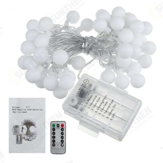 2M/5M/10M Battery Powered LED String Light 8 Modes Globe Bulb Ball Fairy Lamp For Patio Outdoor Garden Christmas Party Decor 2M/5M/10M Battery Powered LED String Light 8 Modes Globe Bulb Ball Fairy Lamp For Patio Outdoor Garden Christmas Party Decor