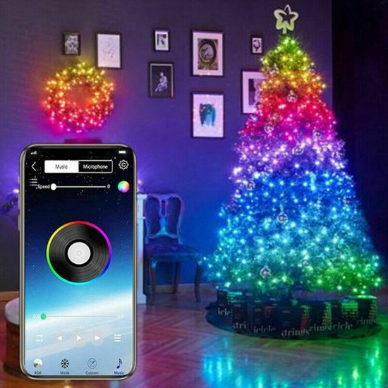 2M/5M/10M/20M bluetooth Control USB LED Fairy String Party Light Christmas Tree Waterproof Decorative Lamp