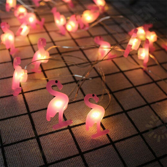 2m 20LED Flamingo/Unicorn Battery Powered Copper Wire String Light for Christmas Holidays Party Home Decor