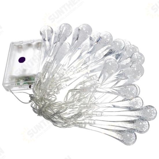 30 LED Battery Powered Raindrop Fairy String Light Outdoor Xmas Wedding Garden Party Decor 30 LED Battery Powered Raindrop Fairy String Light Outdoor Xmas Wedding Garden Party Decor