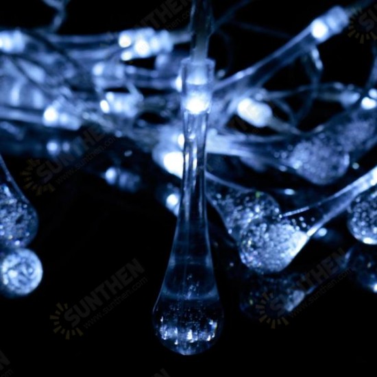 30 LED Battery Powered Raindrop Fairy String Light Outdoor Xmas Wedding Garden Party Decor 30 LED Battery Powered Raindrop Fairy String Light Outdoor Xmas Wedding Garden Party Decor