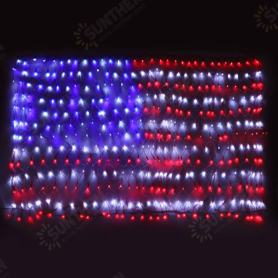 30V 420LEDs American Flag Net Lamp Outdoor Waterproof String Light Yard Home Holiday Decoration US Plug 30V 420LEDs American Flag Net Lamp Outdoor Waterproof String Light Yard Home Holiday Decoration US Plug