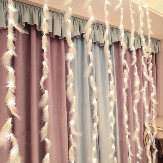3*2M 3*3M Feather Copper Wire 8 Modes LED Curtain String Light USB Lamp for Room Party Decoration 3*2M 3*3M Feather Copper Wire 8 Modes LED Curtain String Light USB Lamp for Room Party Decoration
