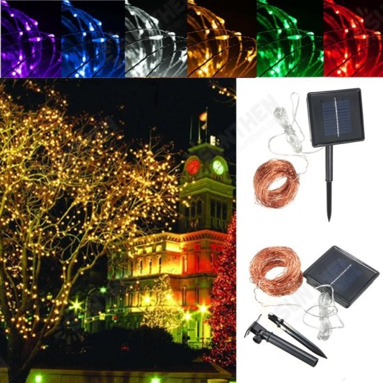 32M Solar Powered LED String Copper Wire Fairy Light Christmas Lamp Waterproof