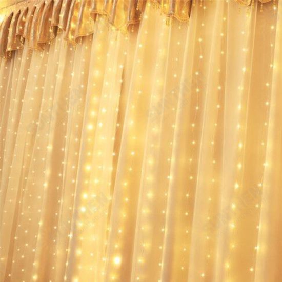 3*3m 300LED USB Waterproof LED Window Curtain String Lights Remote Control 8 Modes Fairy Lights Home Christmas