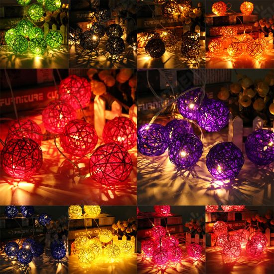 35 LED Rattan Ball String Light Home Garden Fairy Colorful Lamp Wedding Party Xmas Decor 35 LED Rattan Ball String Light Home Garden Fairy Colorful Lamp Wedding Party Xmas Decor