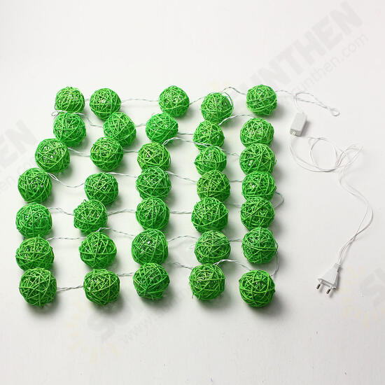35 LED Rattan Ball String Light Home Garden Fairy Colorful Lamp Wedding Party Xmas Decor 35 LED Rattan Ball String Light Home Garden Fairy Colorful Lamp Wedding Party Xmas Decor