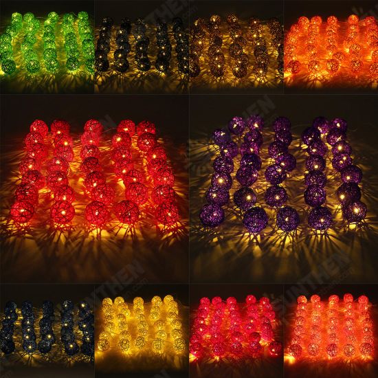 35 LED Rattan Ball String Light Home Garden Fairy Colorful Lamp Wedding Party Xmas Decor 35 LED Rattan Ball String Light Home Garden Fairy Colorful Lamp Wedding Party Xmas Decor