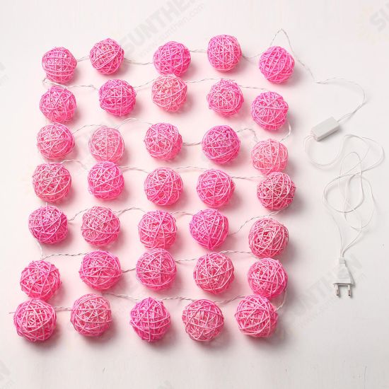 35 LED Rattan Ball String Light Home Garden Fairy Colorful Lamp Wedding Party Xmas Decor 35 LED Rattan Ball String Light Home Garden Fairy Colorful Lamp Wedding Party Xmas Decor