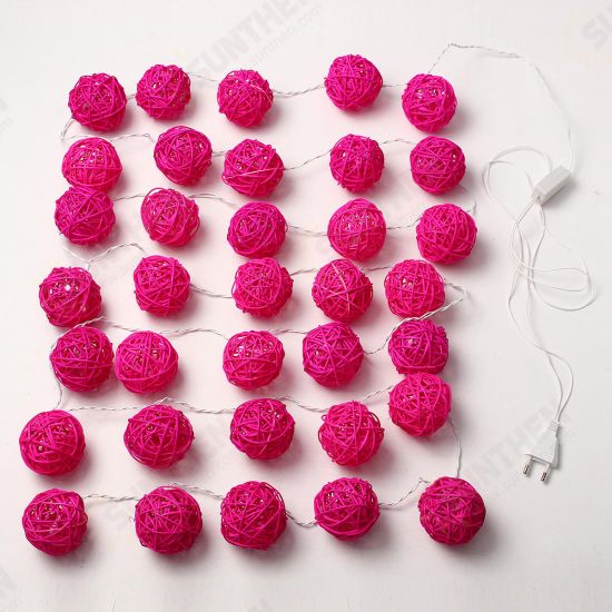 35 LED Rattan Ball String Light Home Garden Fairy Colorful Lamp Wedding Party Xmas Decor 35 LED Rattan Ball String Light Home Garden Fairy Colorful Lamp Wedding Party Xmas Decor