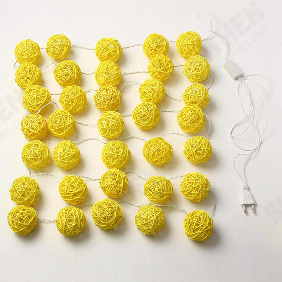 35 LED Rattan Ball String Light Home Garden Fairy Colorful Lamp Wedding Party Xmas Decor 35 LED Rattan Ball String Light Home Garden Fairy Colorful Lamp Wedding Party Xmas Decor