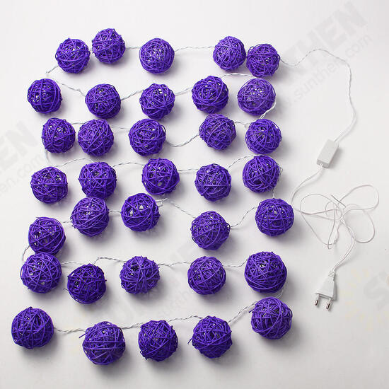 35 LED Rattan Ball String Light Home Garden Fairy Colorful Lamp Wedding Party Xmas Decor 35 LED Rattan Ball String Light Home Garden Fairy Colorful Lamp Wedding Party Xmas Decor