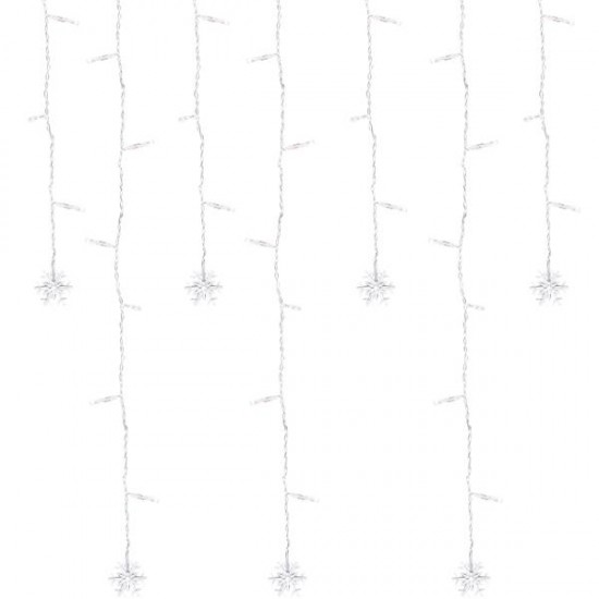 3.5M 100LED Snowflake Ice Curtain String Fairy Lights Xmas Party Wedding Decor 110V